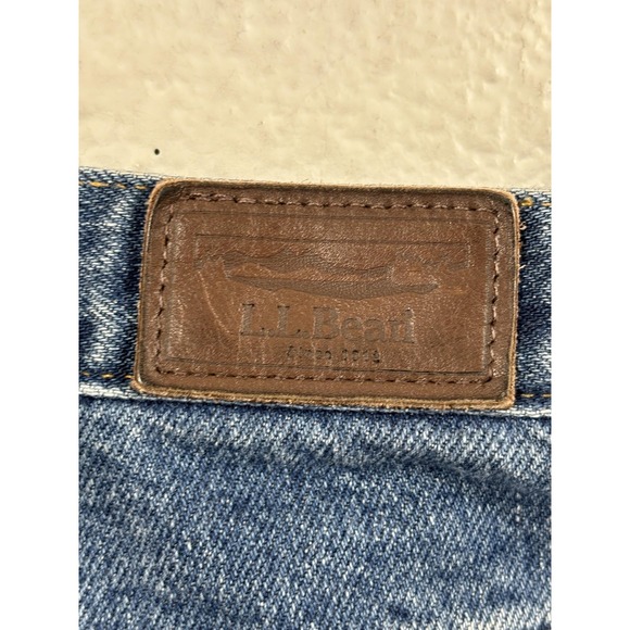 LL Bean Double L Jeans Womens 10P Blue Flannel Lined Relaxed Fit Petite Plaid - Picture 7 of 11